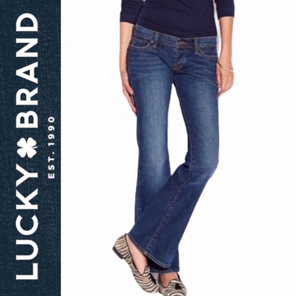 Lucky Brand Lil Fleur Flare Embroidered Jeans sz 2